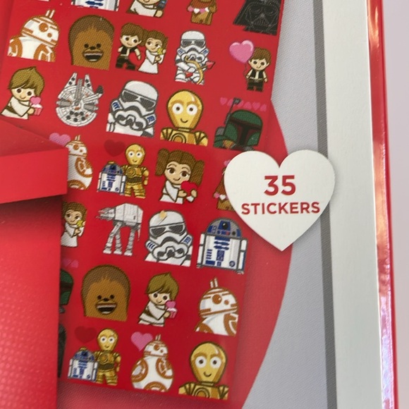 Hallmark Star Wars Valentines party set 32 cards, 35 stickers and box new - Picture 3 of 6